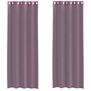 Vidaxl gordijnen voile met doorvoertules 2 st 140x300 cm paars