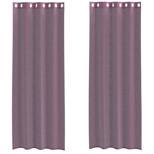 Vidaxl gordijnen voile met doorvoertules 2 st 140x300 cm paars