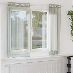 Vidaxl gordijnen voile met doorvoertules 2 st 140x175 cm lichtgrijs