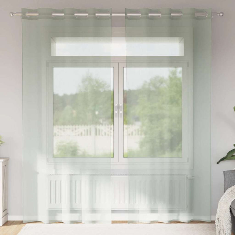 Chargez l'image dans la visionneuse de la galerie, Vidaxl gordijnen voile met doorvoertules 2 st 140x245 cm lichtgrijs

