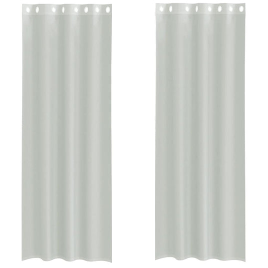 Vidaxl gordijnen voile met doorvoertules 2 st 140x300 cm lichtgrijs