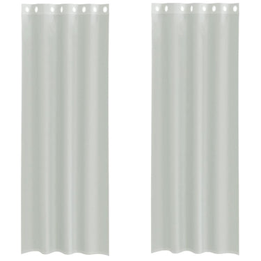 Vidaxl gordijnen voile met doorvoertules 2 st 140x300 cm lichtgrijs
