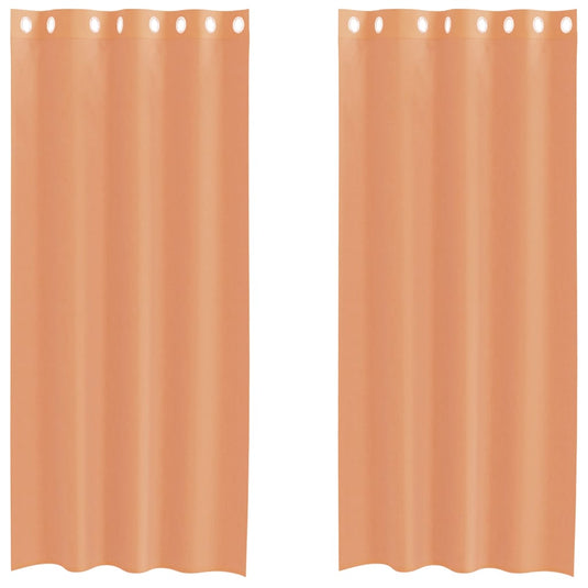 Vidaxl gordijnen voile met doorvoertules 2 st terracotta