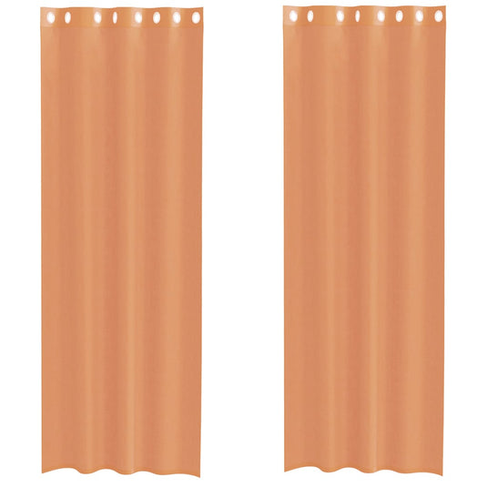 Vidaxl gordijnen voile met doorvoertules 2 st terracotta