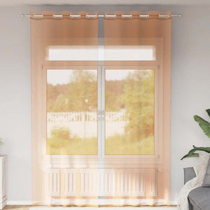 Vidaxl gordijnen voile met doorvoertules 2 st terracotta