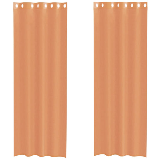 Vidaxl gordijnen voile met doorvoertules 2 st terracotta