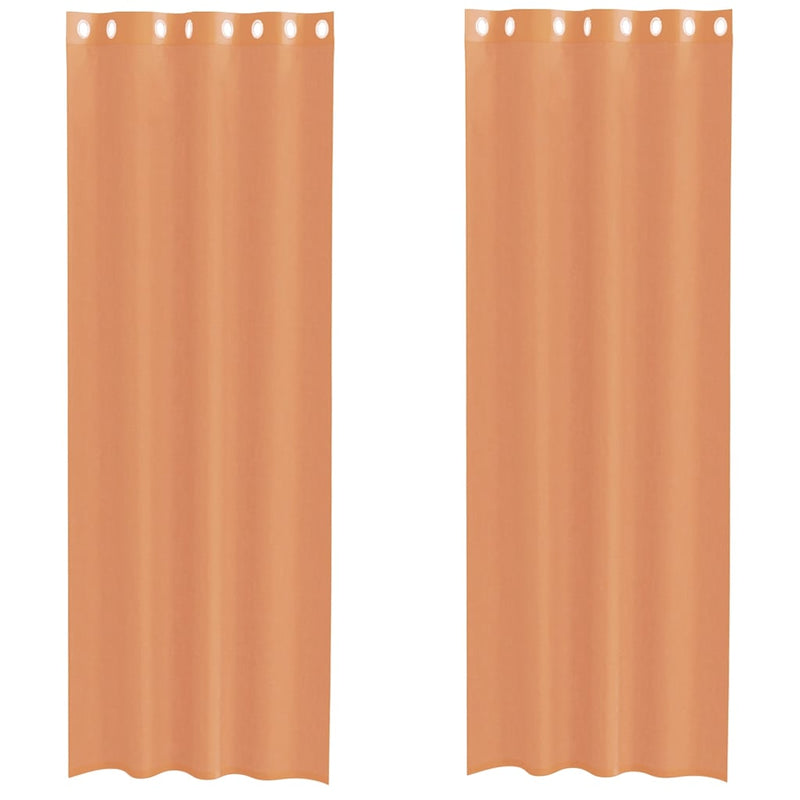 Afbeelding laden in galerijviewer, Vidaxl gordijnen voile met doorvoertules 2 st terracotta

