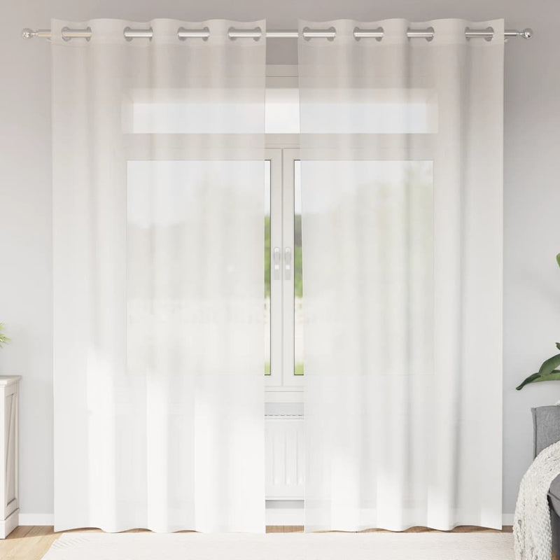 ギャラリービューアに画像をロードする, Vidaxl gordijnen voile met doorvoertules 2 st wit
