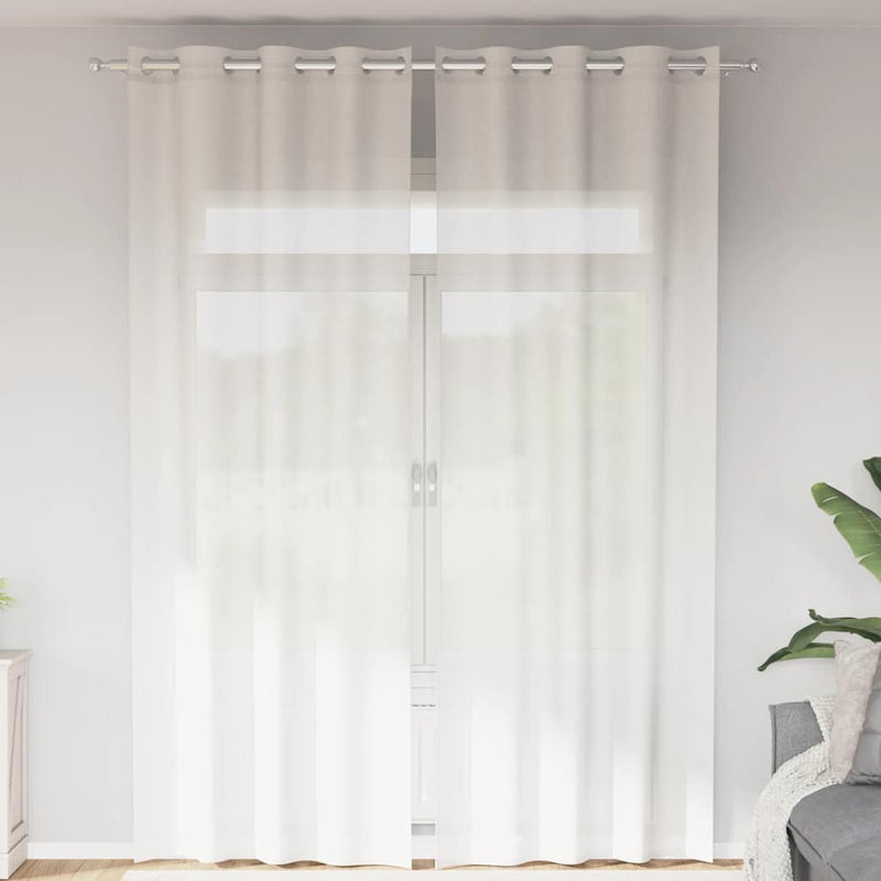 Chargez l'image dans la visionneuse de la galerie, Vidaxl gordijnen voile met doorvoertules 2 st wit
