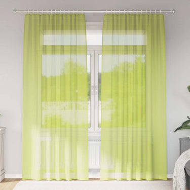 Vidaxl gordijnen voile met roedezakken 2 st appelgroen