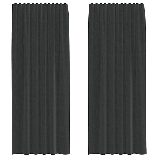 Vidaxl gordijnen voile met roedezakken 2 st zwart