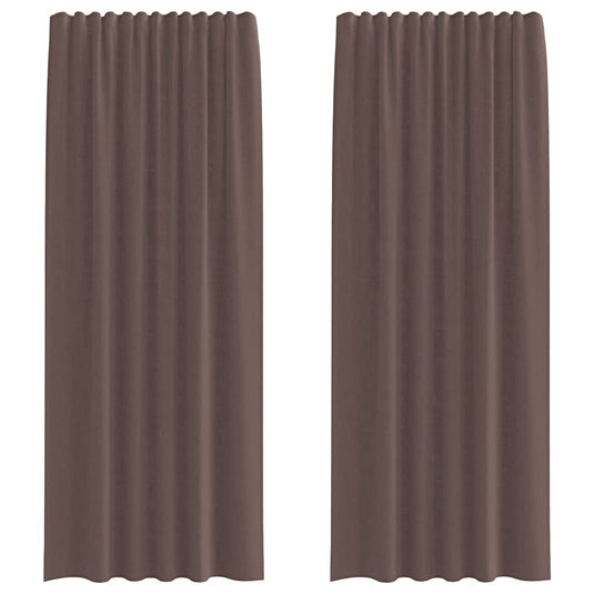 Vidaxl gordijnen voile met roedezakken 2 st bruin