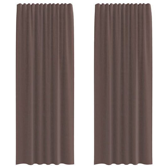 Vidaxl gordijnen voile met roedezakken 2 st bruin
