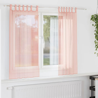 Vidaxl gordijnen voile met roedezakken 2 st roze