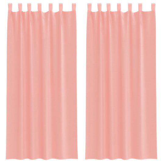 Vidaxl gordijnen voile met roedezakken 2 st roze