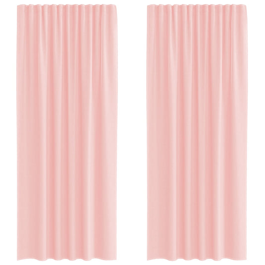 Vidaxl gordijnen voile met roedezakken 2 st roze