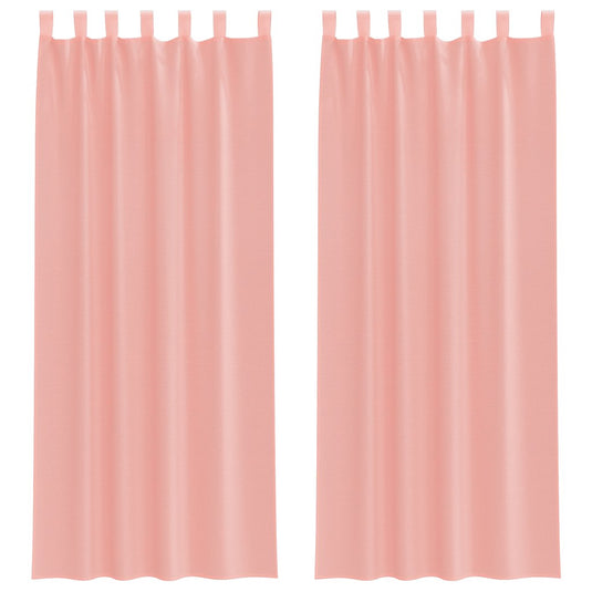 Vidaxl gordijnen voile met roedezakken 2 st roze