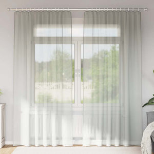 Vidaxl gordijnen voile met roedezakken 2 st lichtgrijs
