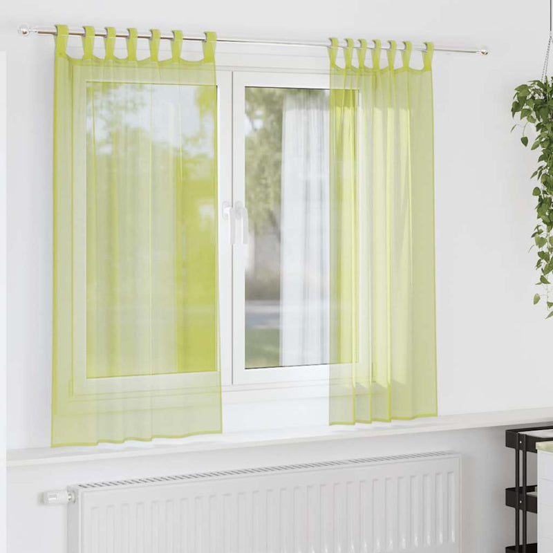 Chargez l'image dans la visionneuse de la galerie, Vidaxl gordijnen voile met lipje top 2 st appelgroen
