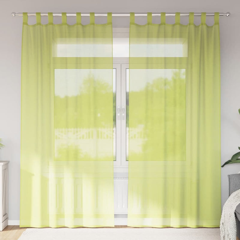 ギャラリービューアに画像をロードする, Vidaxl gordijnen voile met lipje top 2 st appelgroen
