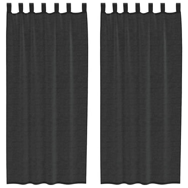 Vidaxl gordijnen voile met tab top 2 st zwart