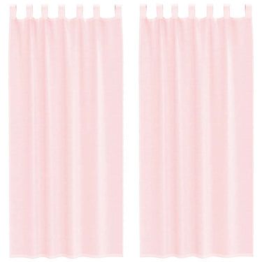 Vidaxl gordijnen voile met lussen 2 st 140x225 cm lichtroze