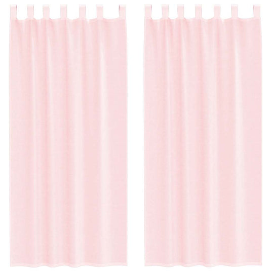 Vidaxl gordijnen voile met lussen 2 st 140x225 cm lichtroze