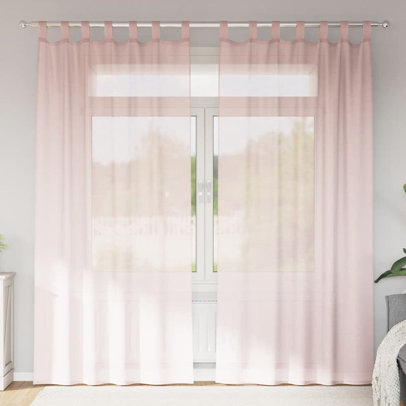 ギャラリービューアに画像をロードする, Vidaxl gordijnen voile met lussen 2 st 140x225 cm lichtroze
