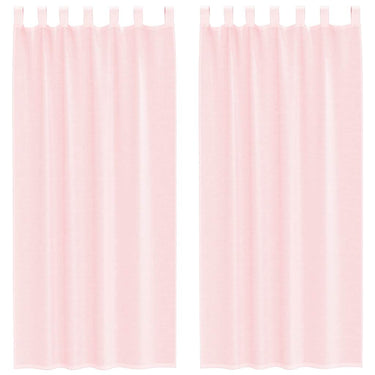 Vidaxl gordijnen voile met lussen 2 st 140x245 cm lichtroze