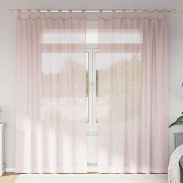 Vidaxl gordijnen voile met lussen 2 st 140x245 cm lichtroze