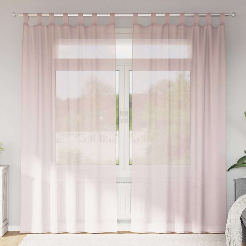 ギャラリービューアに画像をロードする, Vidaxl gordijnen voile met lussen 2 st 140x245 cm lichtroze
