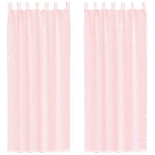 Vidaxl gordijnen voile met lussen 2 st 140x260 cm lichtroze