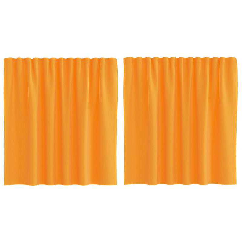 Chargez l'image dans la visionneuse de la galerie, Vidaxl gordijnen voile met lussen 2 st 140x140 cm oranje
