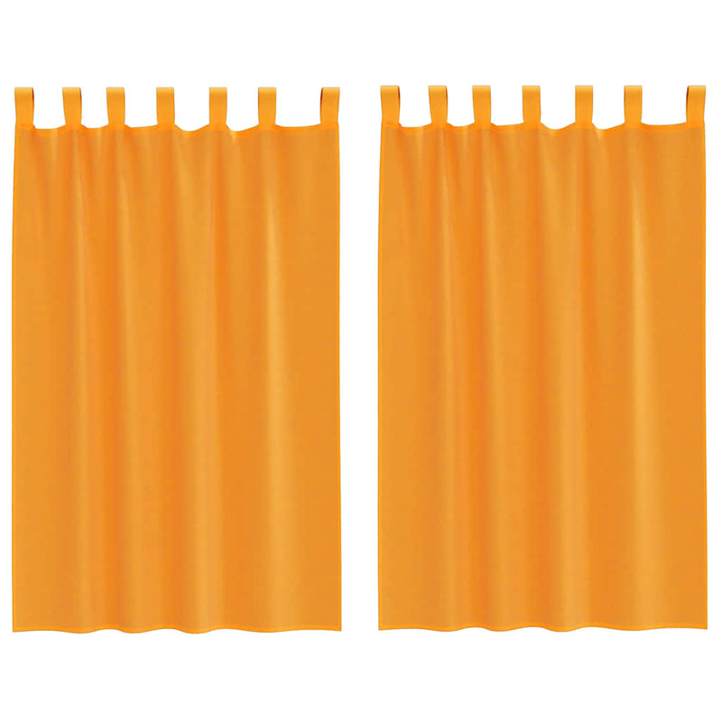 Chargez l'image dans la visionneuse de la galerie, Vidaxl gordijnen voile met lussen 2 st 140x175 cm oranje
