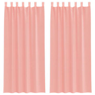 Vidaxl gordijnen voile met lussen 2 st 140x225 cm roze