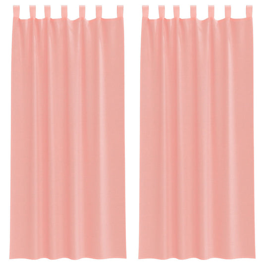 Vidaxl gordijnen met lussen 2 st 140x245 cm roze