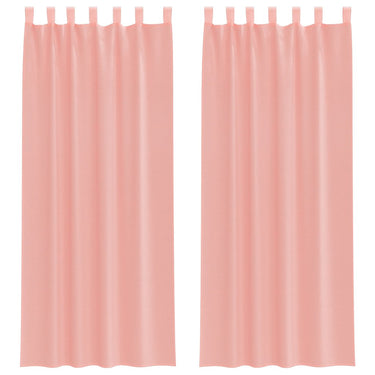 Vidaxl gordijnen voile met lussen 2 st 140x260 cm roze