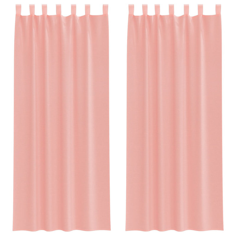 Afbeelding laden in galerijviewer, Vidaxl gordijnen voile met lussen 2 st 140x260 cm roze
