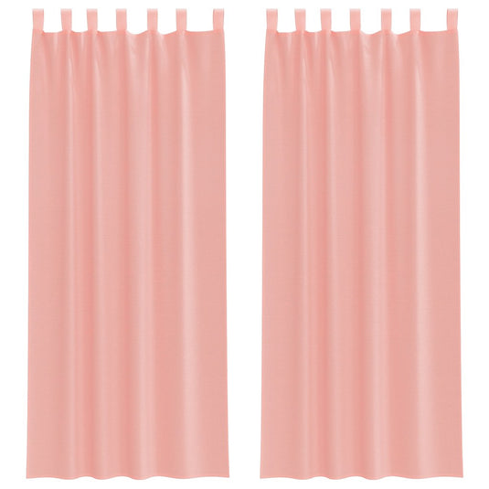 Vidaxl gordijnen voile met lussen 2 st 140x260 cm roze