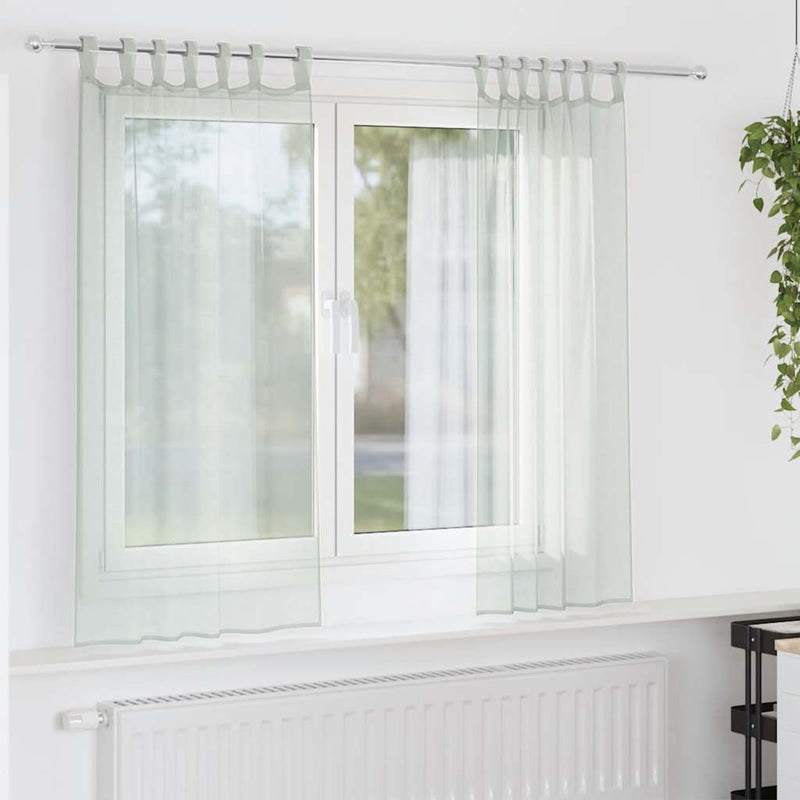 Afbeelding laden in galerijviewer, Vidaxl gordijnen voile met lussen 2 st 140x140 cm lichtgrijs
