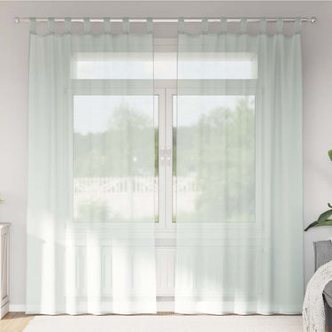 Vidaxl gordijnen voile met lussen 2 st 140x225 cm lichtgrijs