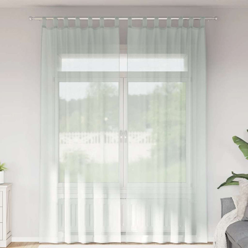 ギャラリービューアに画像をロードする, Vidaxl gordijnen voile met lussen 2 st 140x260 cm lichtgrijs
