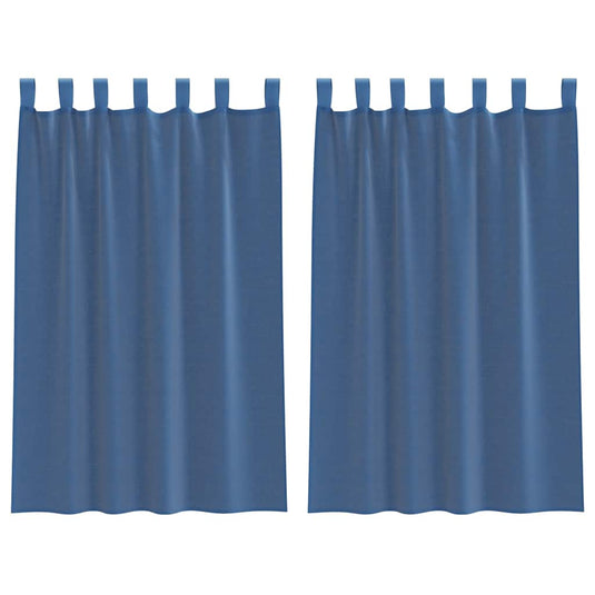 Vidaxl gordijnen voile met lussen 2 st 140x175 cm koningsblauw