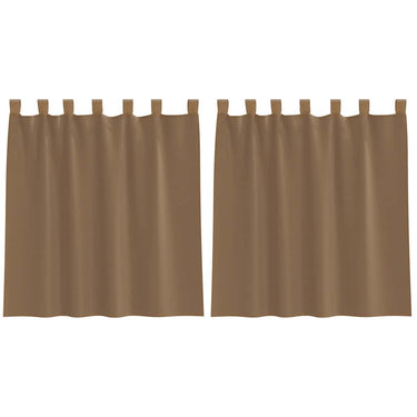 Vidaxl gordijnen voile met lussen 2 st 140x140 cm lichtbruin