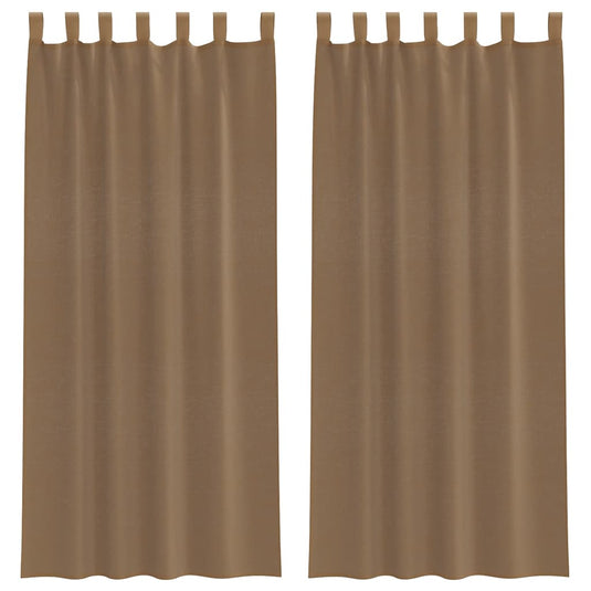 Vidaxl gordijnen voile met lussen 2 st 140x225 cm lichtbruin