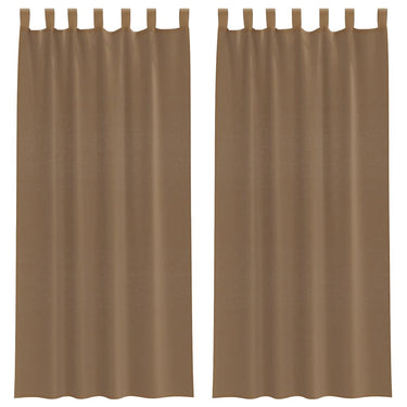 Vidaxl gordijnen voile met lussen 2 st 140x245 cm lichtbruin