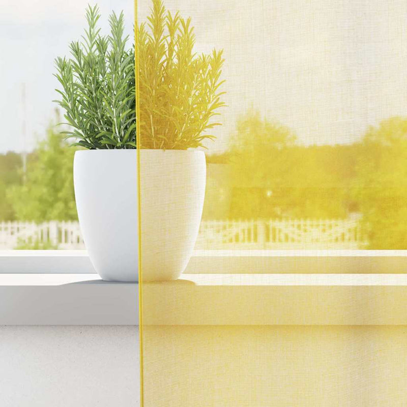 Afbeelding laden in galerijviewer, Vidaxl gordijnen met lussen 2 st 140x245 cm geel
