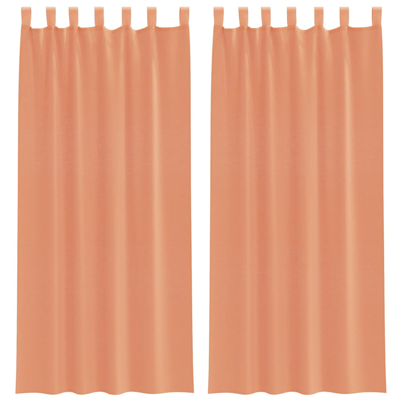 Chargez l'image dans la visionneuse de la galerie, Vidaxl gordijnen voile met lussen 2 st terracotta 140x225 cm
