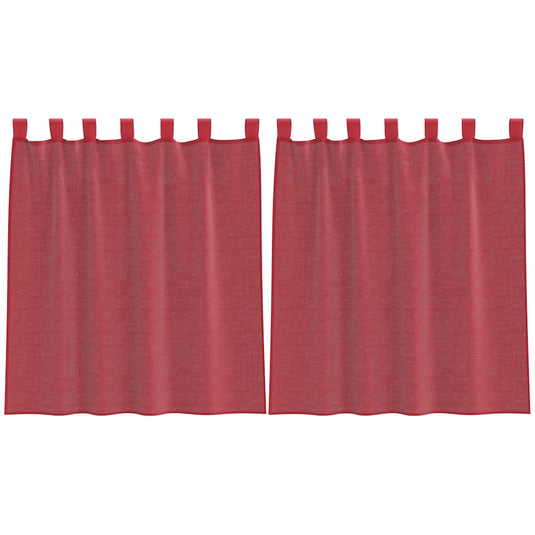 Vidaxl gordijnen voile met lussen 2 st 140x140 cm wijnrood