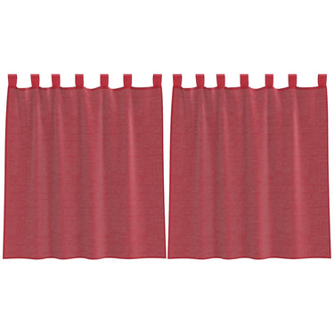 Vidaxl gordijnen voile met lussen 2 st 140x140 cm wijnrood